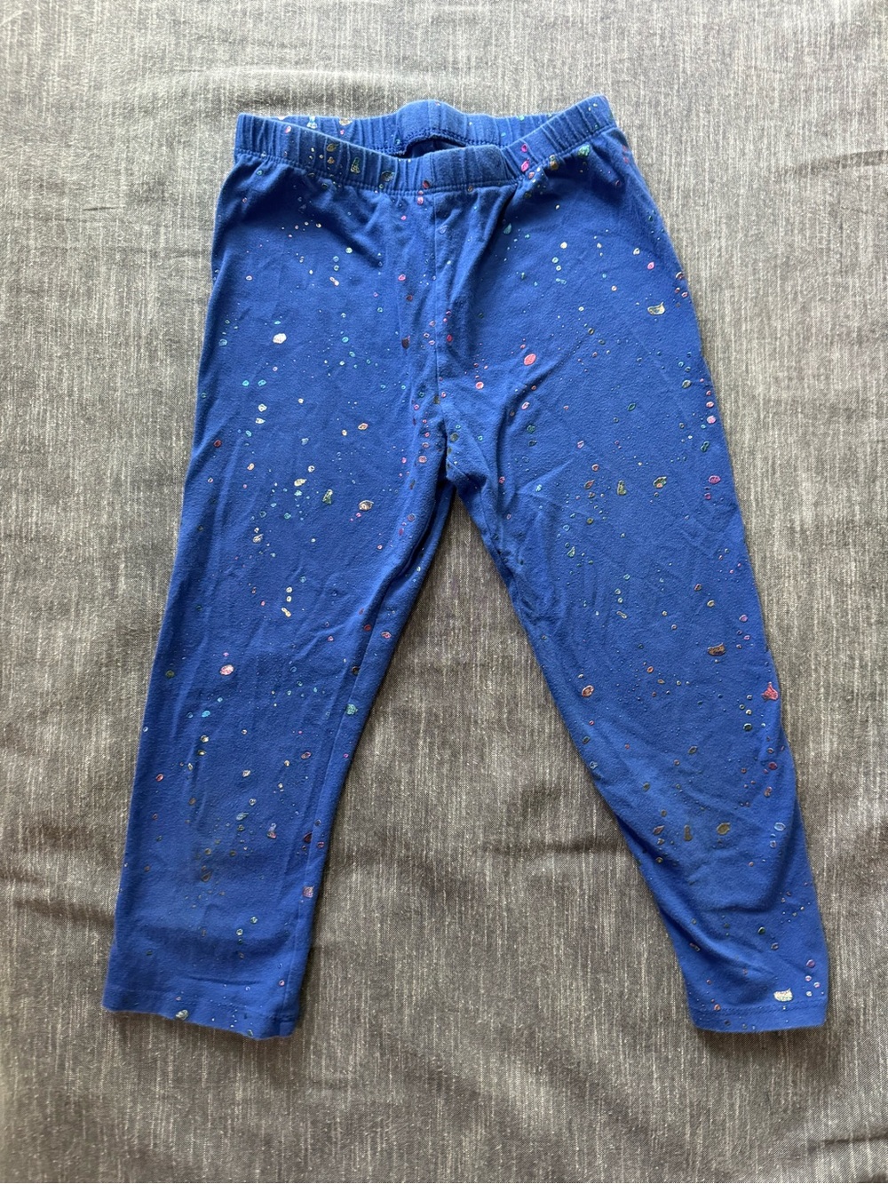 SO Kids Navy Blue Capri Leggings with Multicolor Speckles